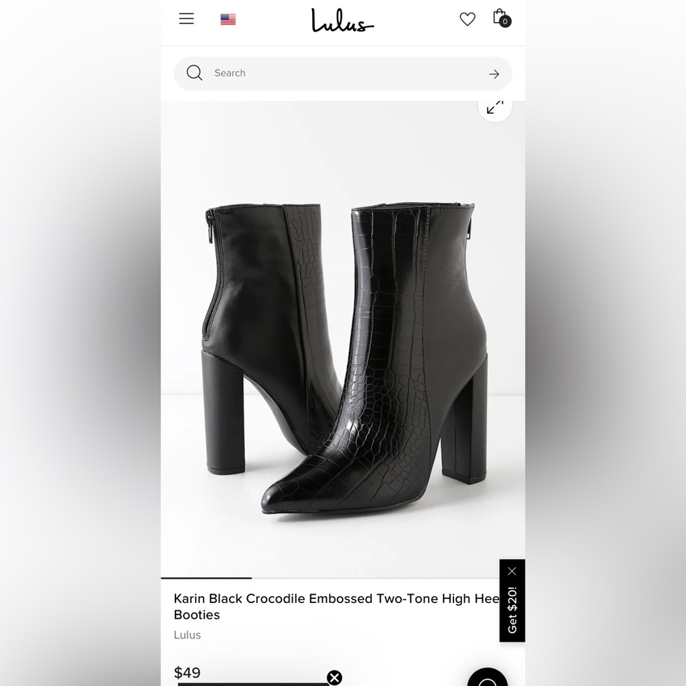 #Lulus 4” black croc boots
